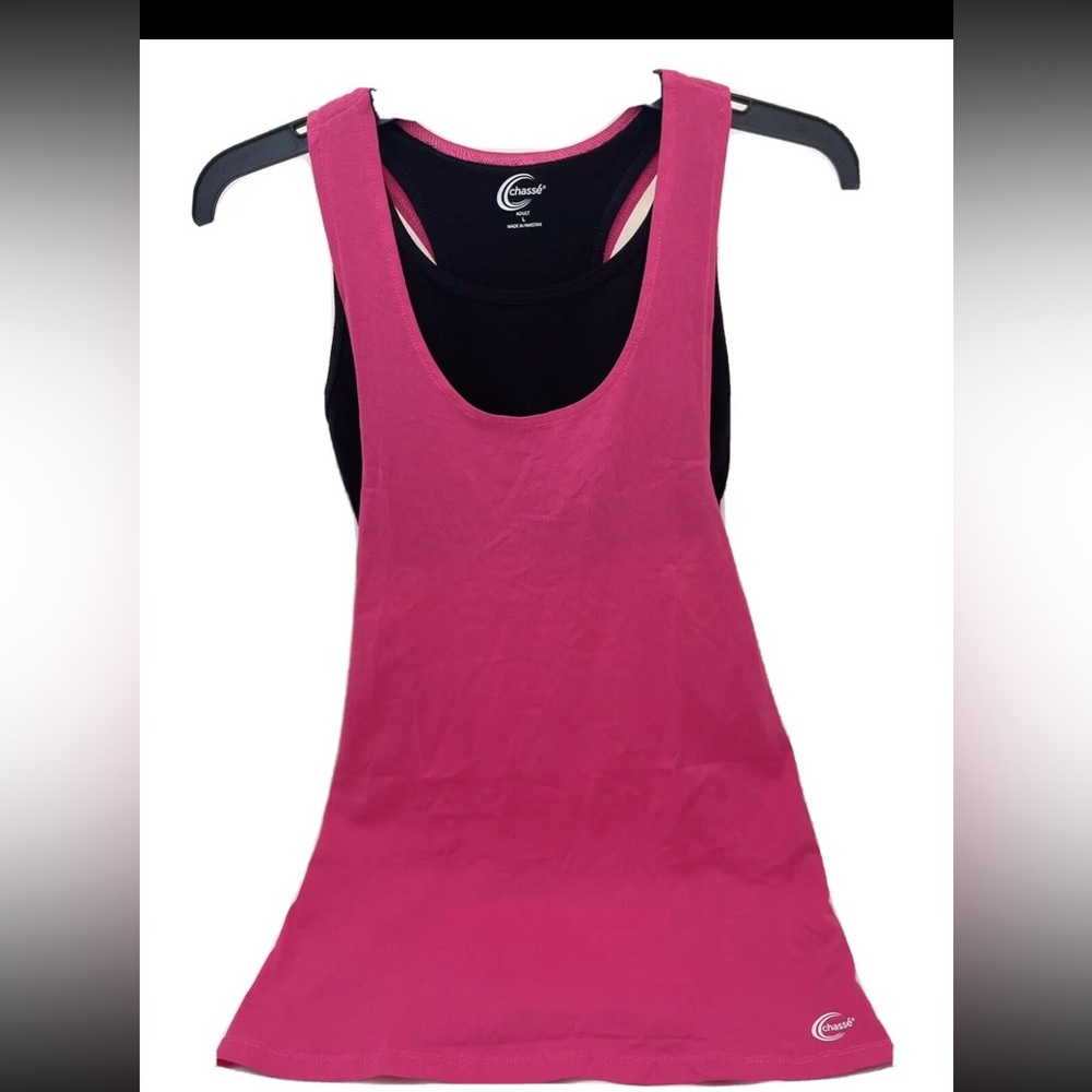Chassé Cheerleading Bra Tank Combo Practice Wear Pink Black NWT Adult Sz L